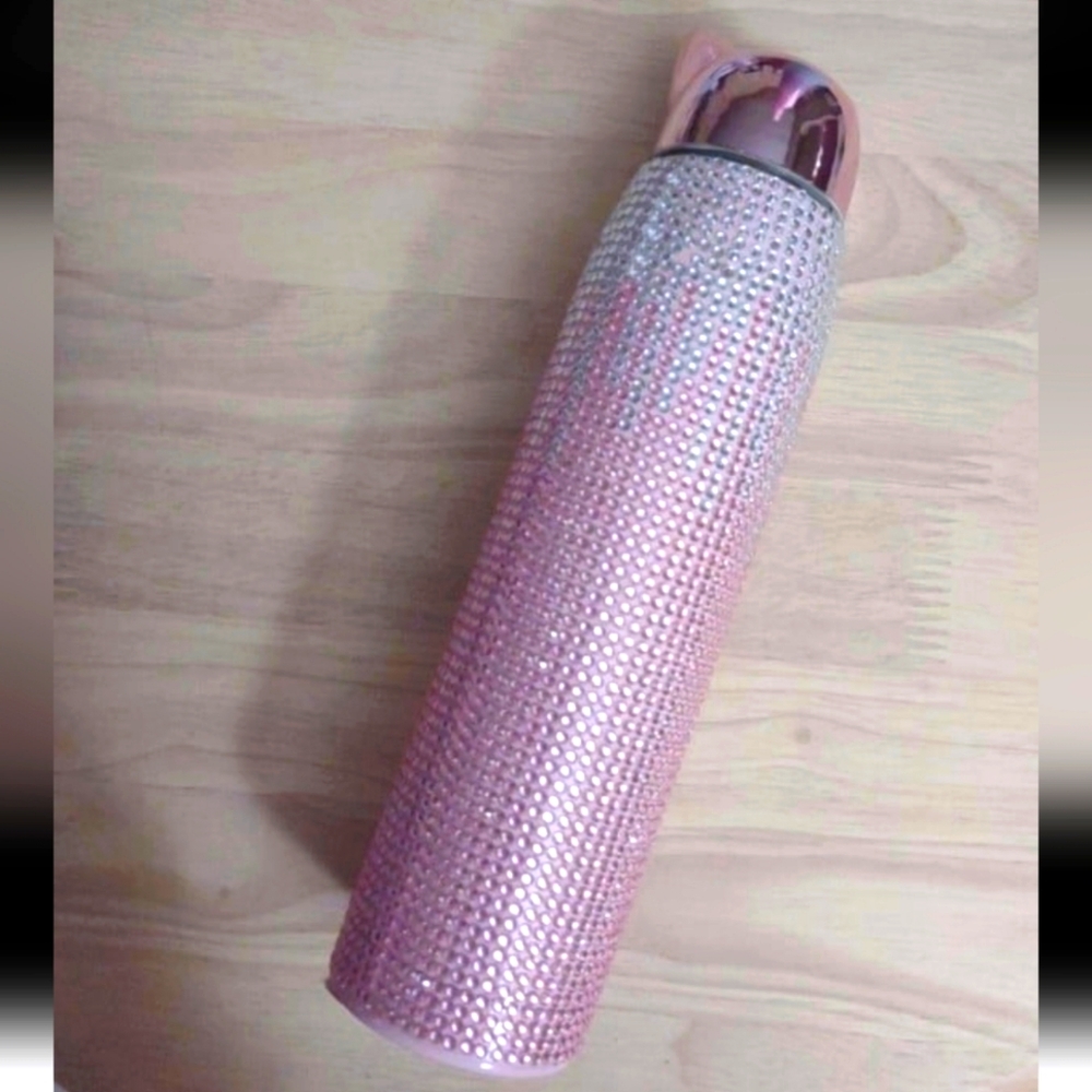 Y2k Pink Cat Crystal Rhinestone Pink Tumbler Travel Beverage Holder Barbiecore